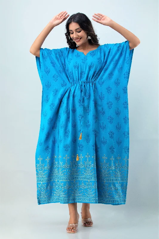 Women's Blue printed kaftan - MISSKURTI