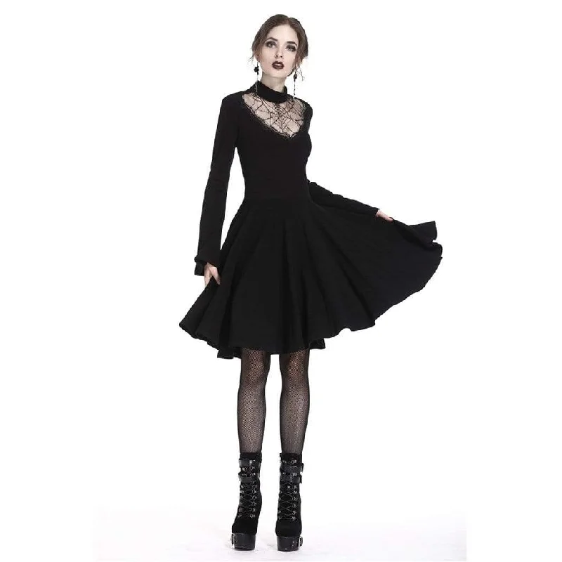 Women's Spider's Web Goth Short Dress