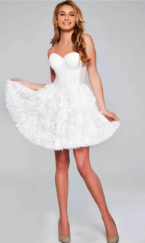 Jovani 38248 - Sweetheart Ruffled A-Line Cocktail Dress