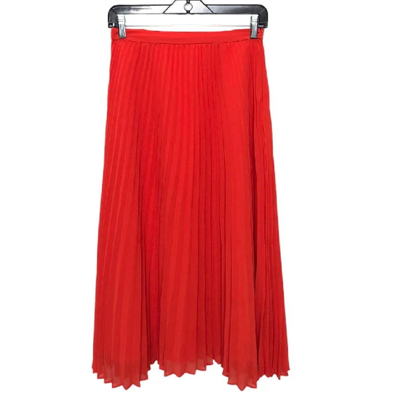 Skirt Midi By Ann Taylor In Red, Size: 00p