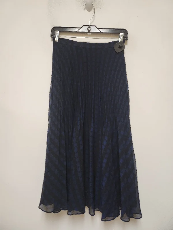 Skirt Midi By Club Monaco In Black & Blue, Size: 0