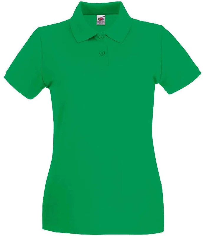 Fruit of the Loom Lady-Fit Premium Cotton Piqué Polo Shirt | Kelly Green