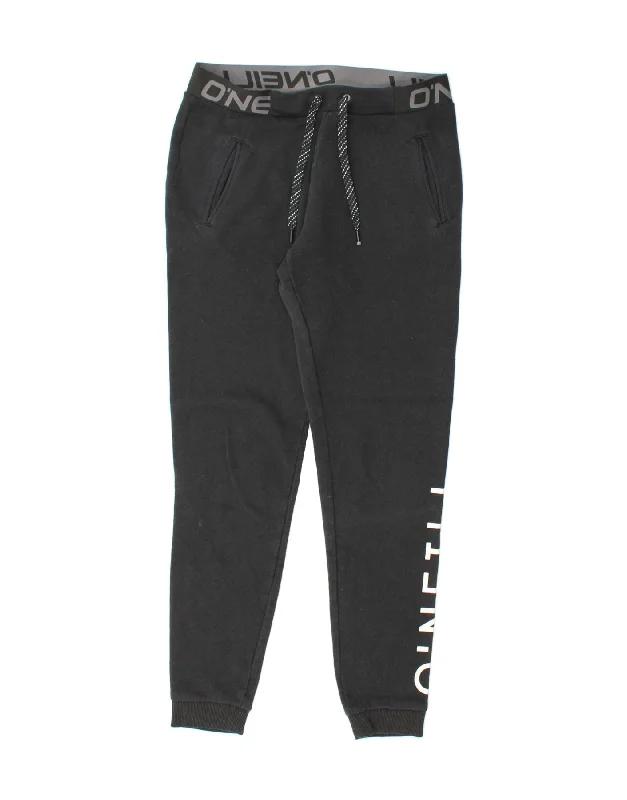 O'NEILL Womens Graphic Tracksuit Trousers Joggers UK 14 Medium  Black