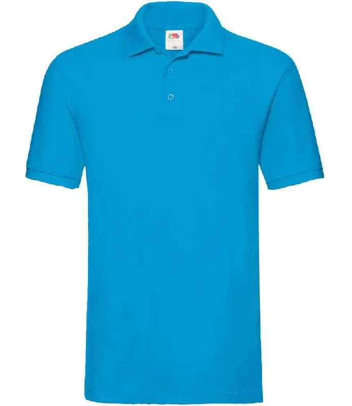 Fruit of the Loom Premium Cotton Piqué Polo Shirt | Azure