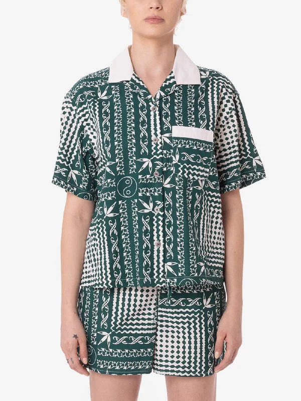 Angelica Bandana Short Sleeve Buttondown Shirt