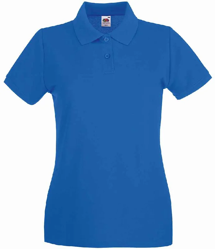 Fruit of the Loom Lady-Fit Premium Cotton Piqué Polo Shirt | Royal Blue