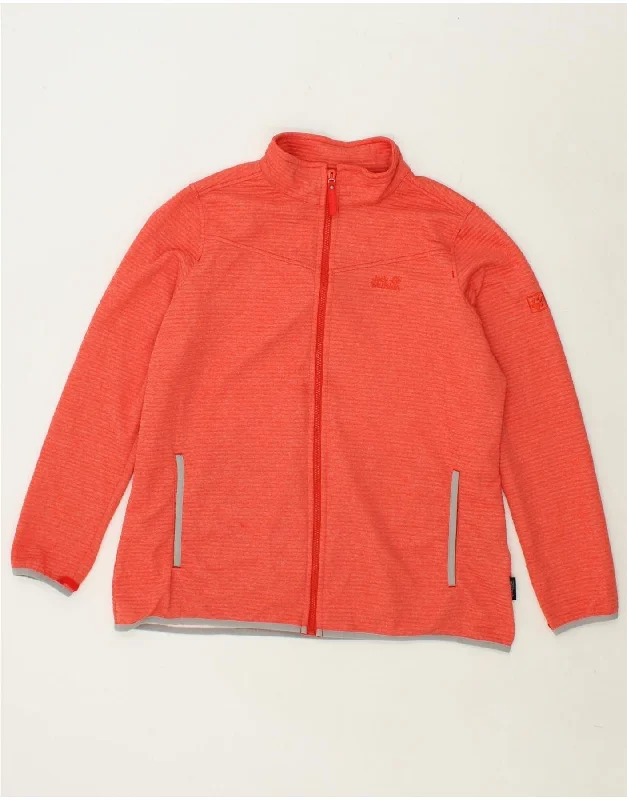 JACK WOLFSKIN Womens Tracksuit Top Jacket UK 20 2XL Orange Striped