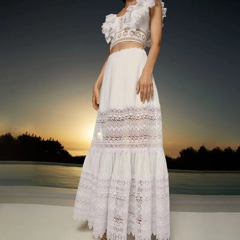 Summer Designed Embroidery Two Pieces Dresses for Women