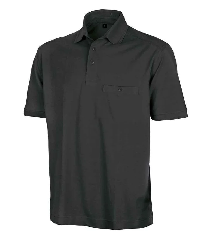 Result Work-Guard Apex Pocket Piqué Polo Shirt | Black