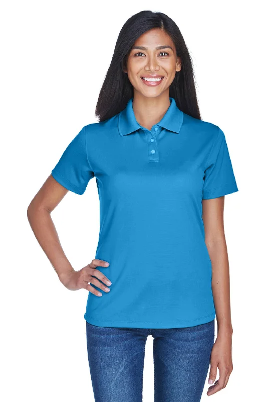 UltraClub Womens Cool & Dry Performance Moisture Wicking Short Sleeve Polo Shirt - Pacific Blue