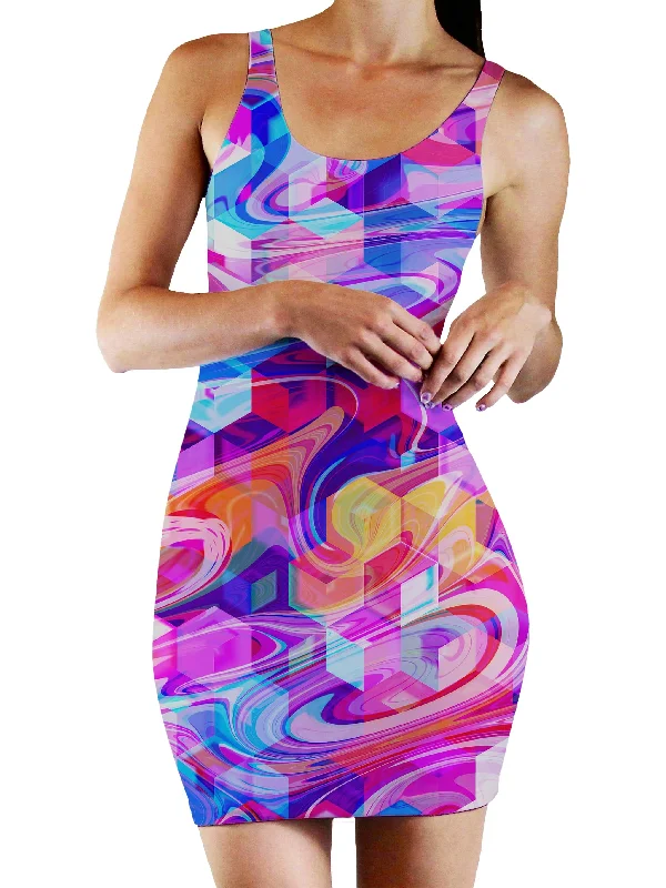 Cubic Drop Bodycon Mini Dress