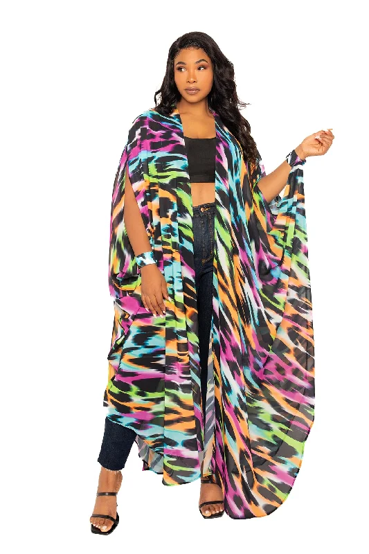 Animal Print Robe with Wrist Band