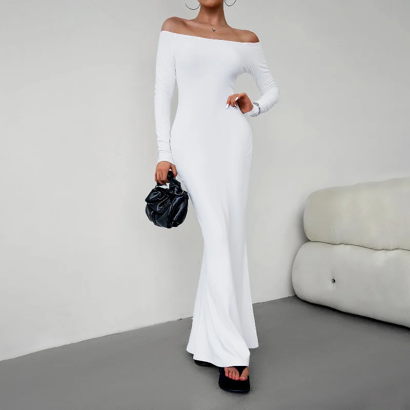 Sexy Off The Shoulder Long Knitted Dresses