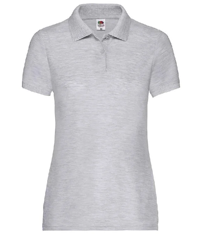 Fruit of the Loom Lady Fit Piqué Polo Shirt | Heather Grey