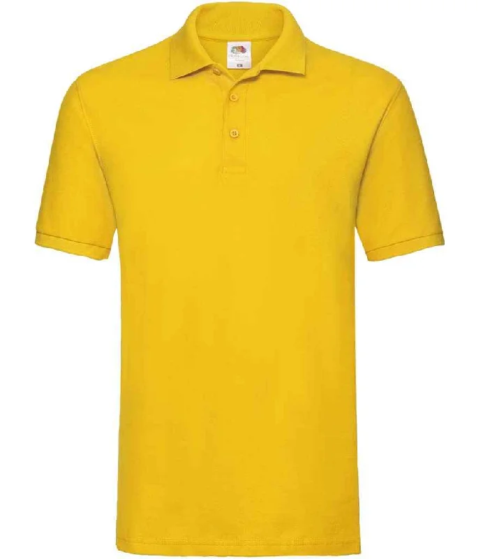 Fruit of the Loom Premium Cotton Piqué Polo Shirt | Sunflower