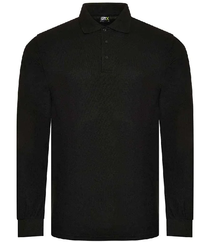 Pro RTX Pro Long Sleeve Piqué Polo Shirt | Black