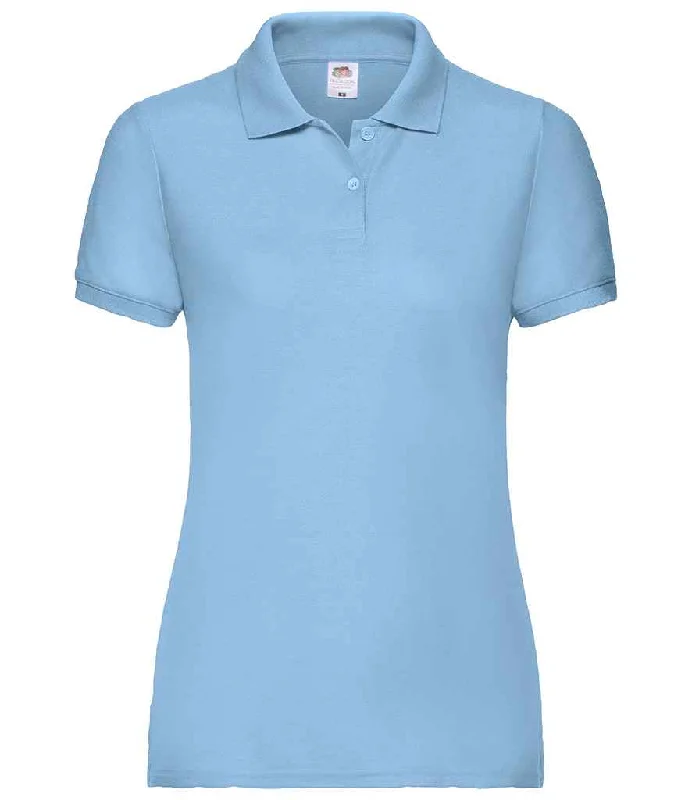 Fruit of the Loom Lady Fit Piqué Polo Shirt | Sky Blue