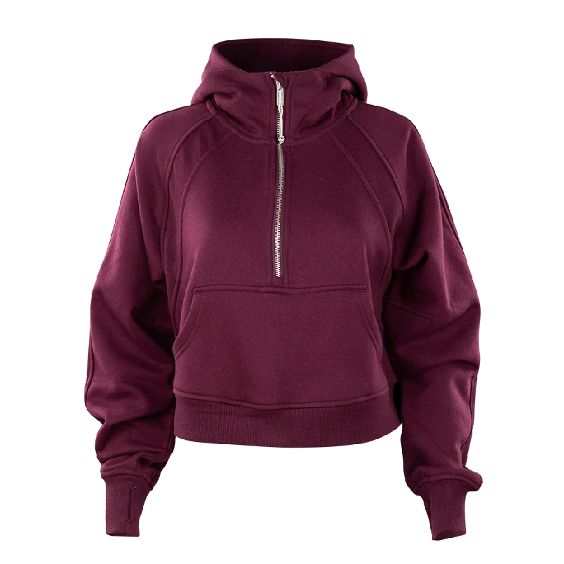 Maroon Half Zip Hoodie