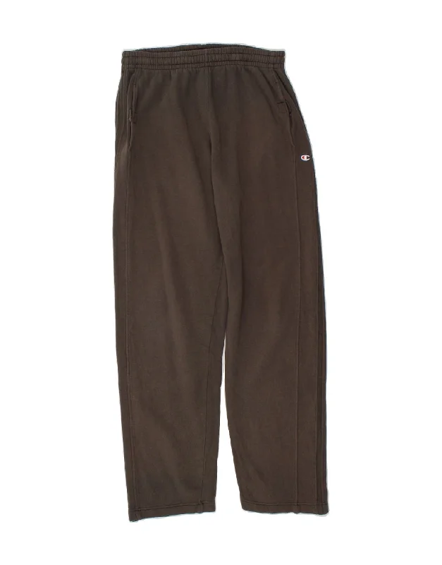 CHAMPION Womens Tracksuit Trousers UK 12 Medium Brown Cotton