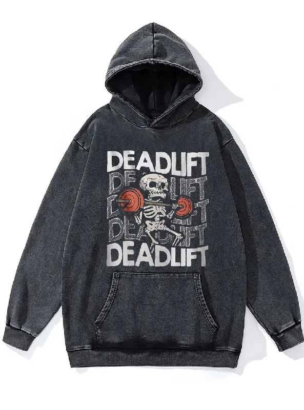 Skeleton Deadlift Washed Gym Hoodie