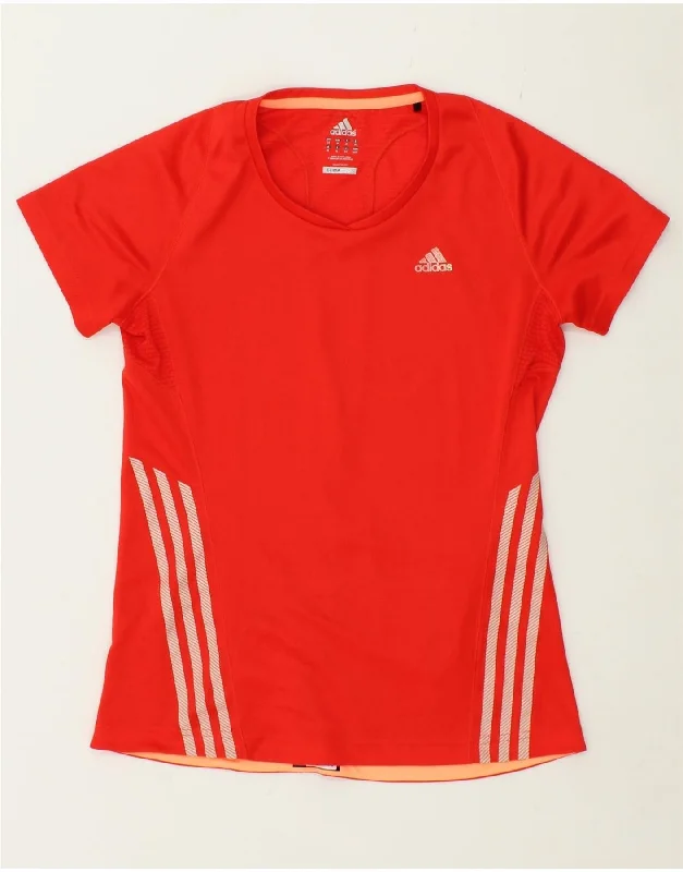 ADIDAS Womens Climacool T-Shirt Top UK 14 Medium Red