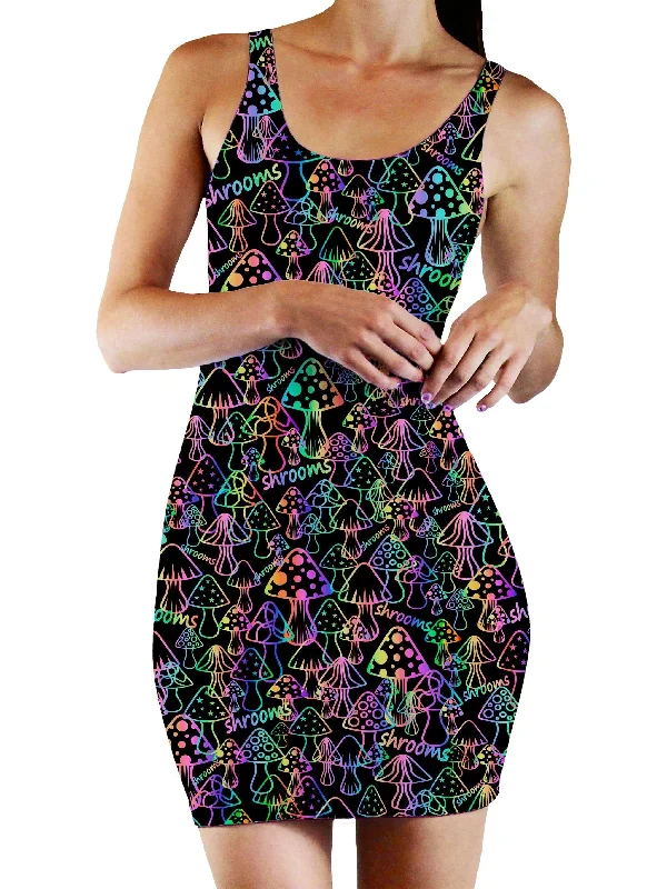 Psychedelic Shrooms Bodycon Mini Dress