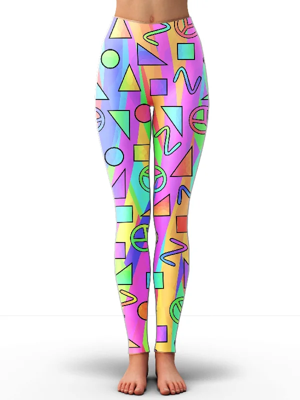 Trippy Retro Peace Signs Leggings