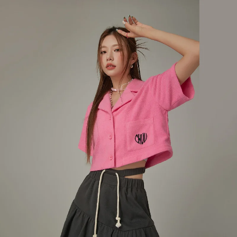 Heart Logo Pocket Cropped Shirt