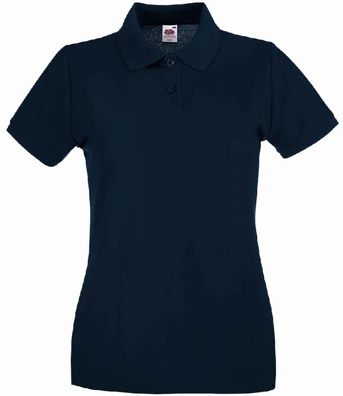 Fruit of the Loom Lady-Fit Premium Cotton Piqué Polo Shirt | Deep Navy