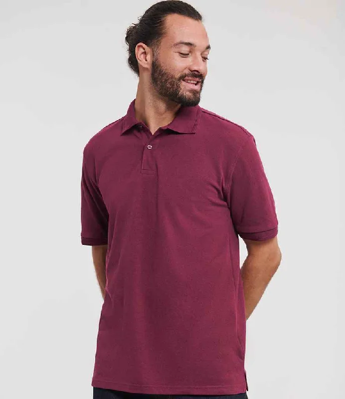 Russell Hardwearing Poly/Cotton Piqué Polo Shirt | Burgundy