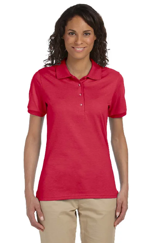 Jerzees Womens SpotShield Stain Resistant Short Sleeve Polo Shirt - True Red