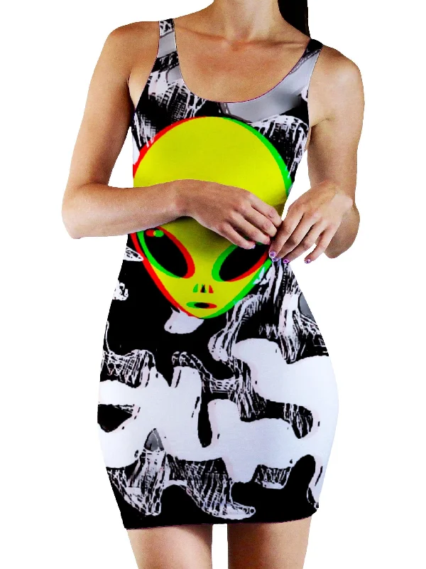 Trippy Alien Bodycon Mini Dress