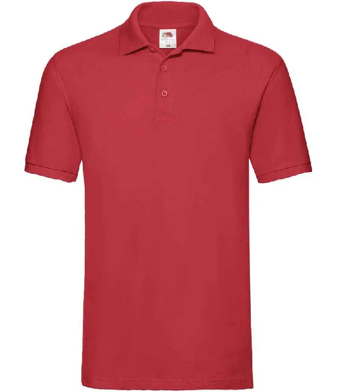 Fruit of the Loom Premium Cotton Piqué Polo Shirt | Red