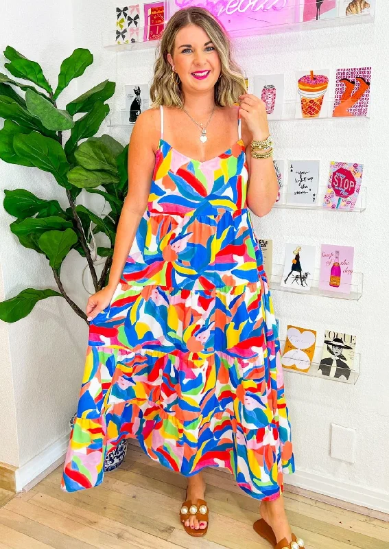 Caroline Maxi Dress - Rainbow Pop