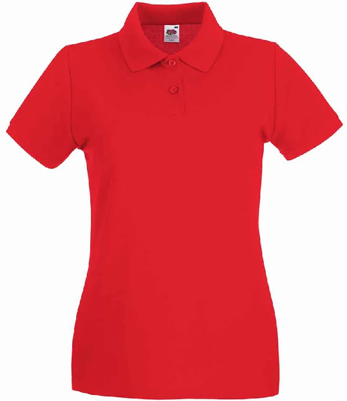 Fruit of the Loom Lady-Fit Premium Cotton Piqué Polo Shirt | Red