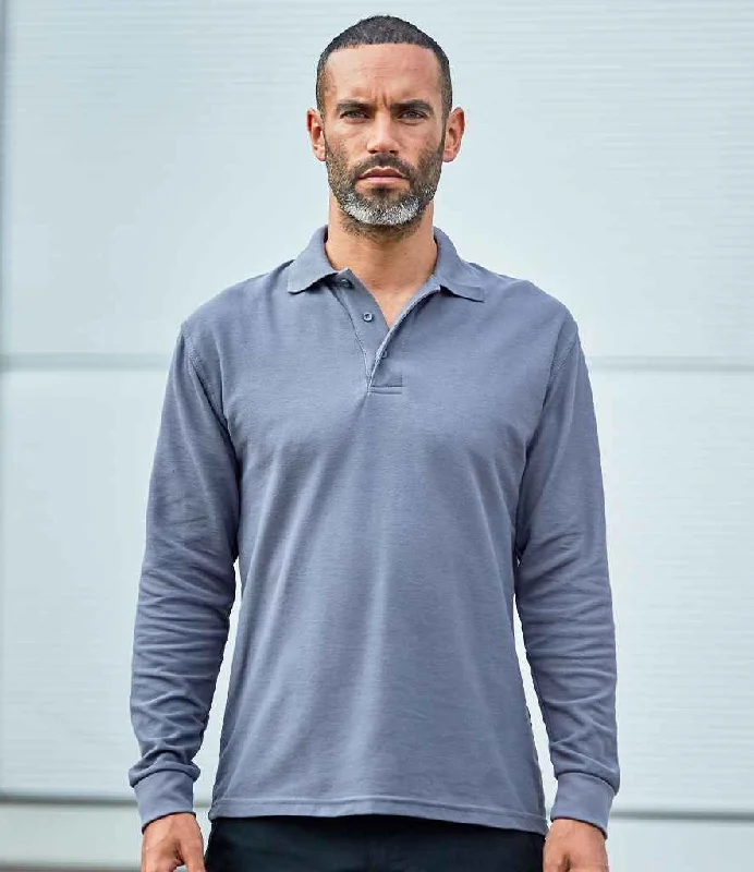 Pro RTX Pro Long Sleeve Piqué Polo Shirt | Solid Grey