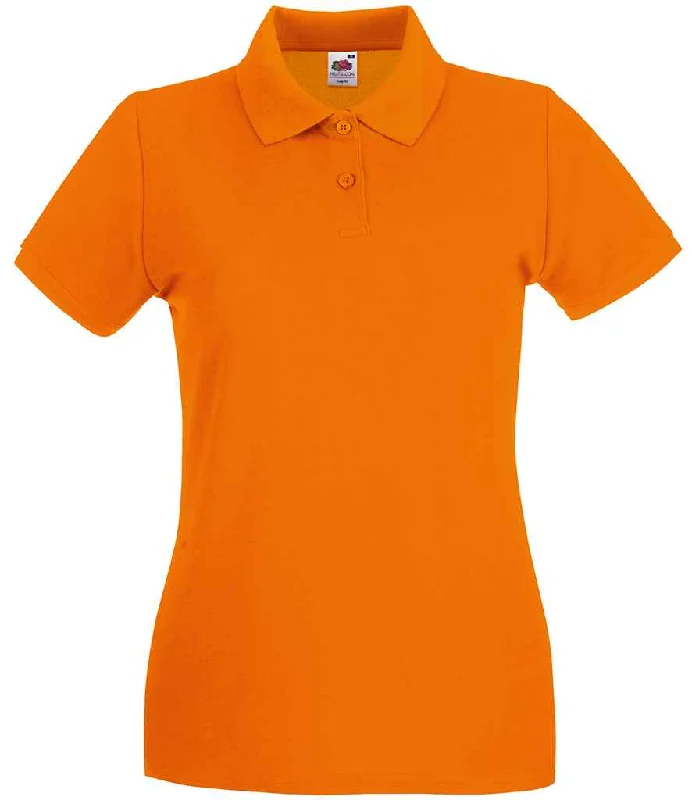 Fruit of the Loom Lady-Fit Premium Cotton Piqué Polo Shirt | Orange