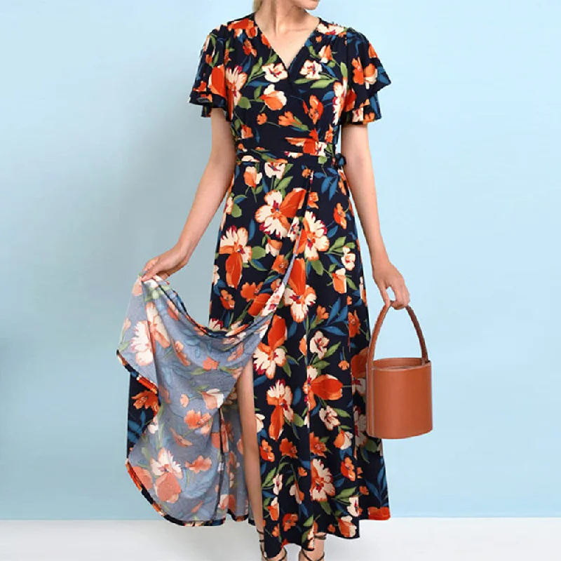 Summer Ruffled Flower Women Dresses