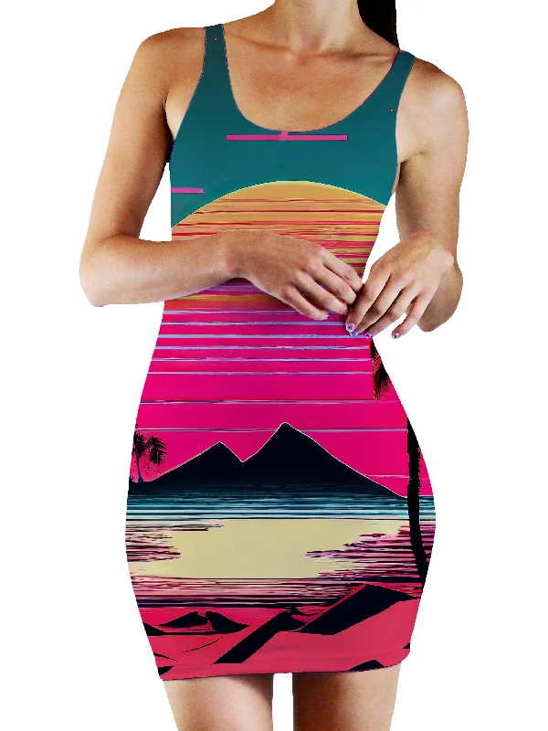 Beach Sunset Bodycon Mini Dress