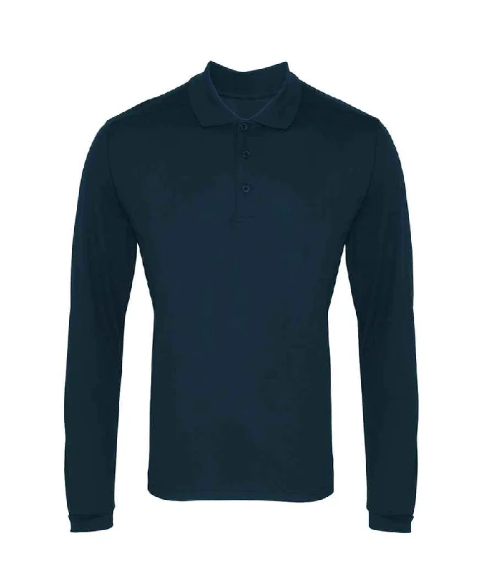 Premier Long Sleeve Coolchecker® Piqué Polo Shirt | Navy