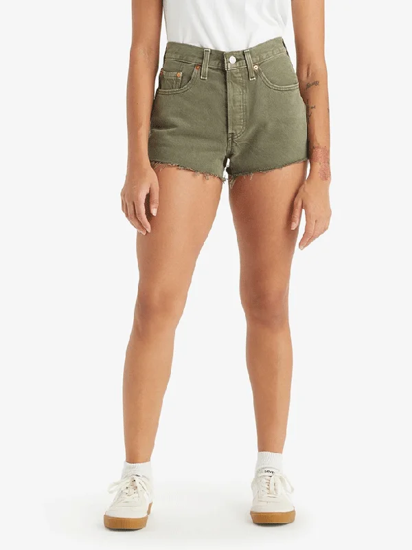 Levi's 563270396 Womens 501 Original Shorts Dusty Lichen Olive Green