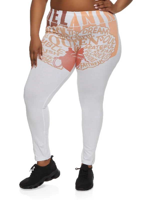 Plus Size Melanin Graphic Print Leggings