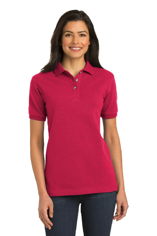 Port Authority Womens Shrink Resistant Short Sleeve Polo Shirt - Red