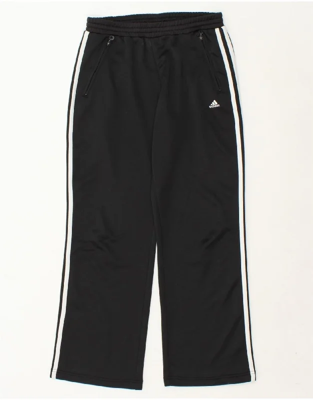 ADIDAS Womens Tracksuit Trousers UK 12 Medium Black Polyester