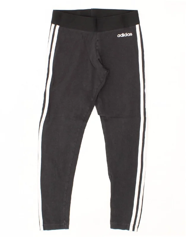 ADIDAS Womens Leggings UK 8 Small Black Cotton