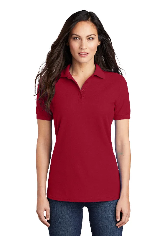 Port & Company Womens Core Stain Resistant Short Sleeve Polo Shirt - Red