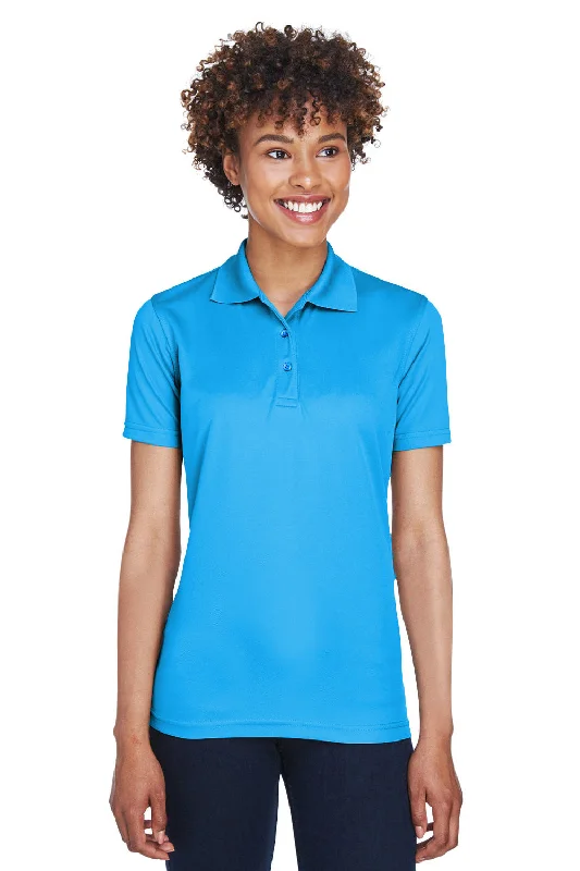 UltraClub Womens Cool & Dry Moisture Wicking Short Sleeve Polo Shirt - Coast Blue