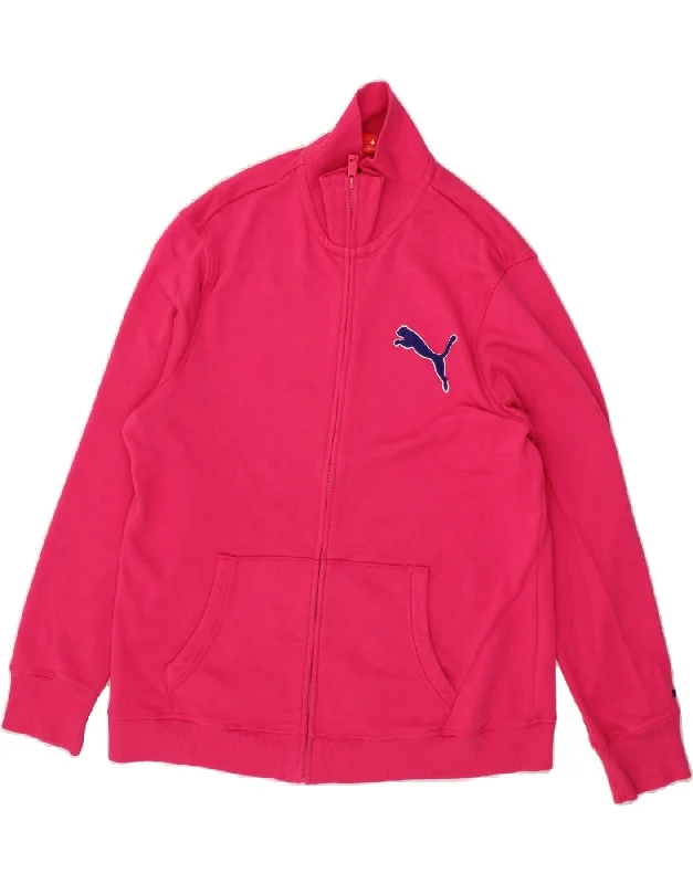 PUMA Womens Graphic Tracksuit Top Jacket UK 16 Large  Pink