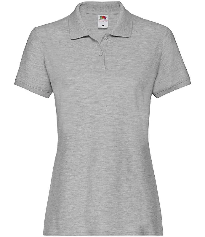 Fruit of the Loom Lady-Fit Premium Cotton Piqué Polo Shirt | Athletic Heather