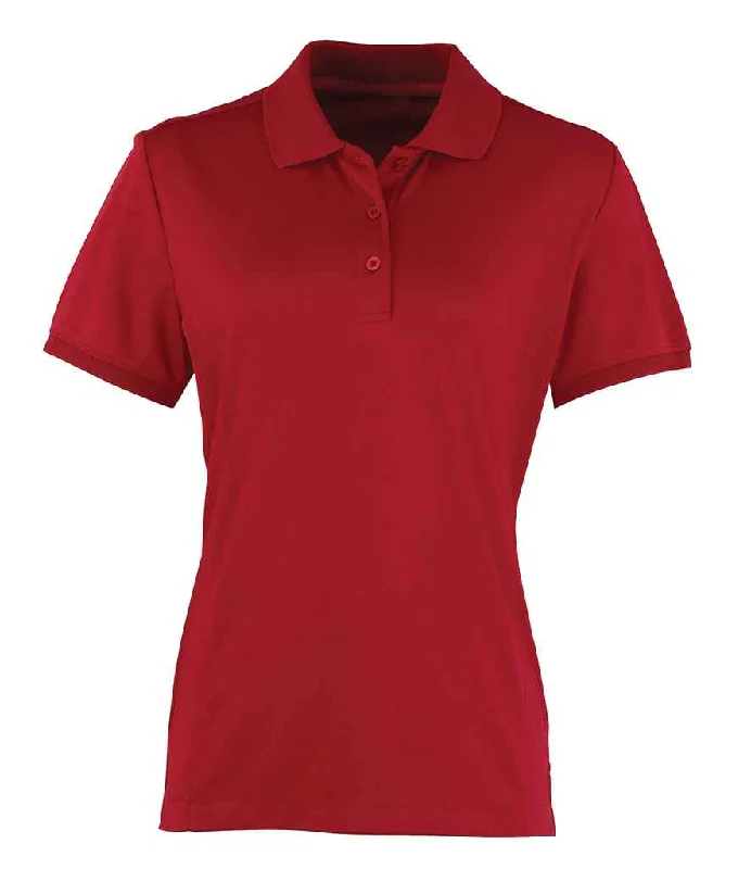 Premier Ladies Coolchecker® Piqué Polo Shirt | Burgundy